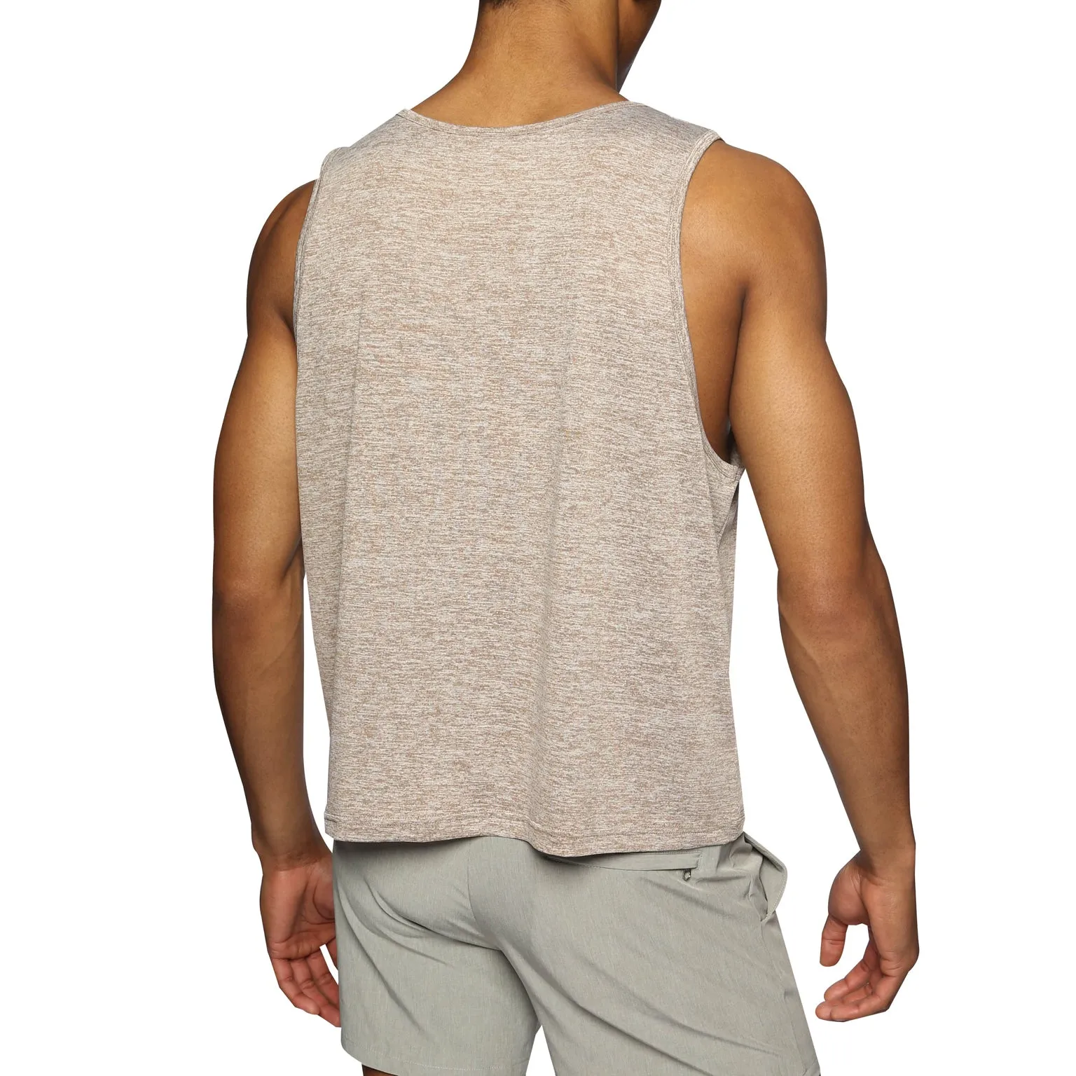 ACTIONWEAR Travertine Melange Heather Crop Muscle Tee