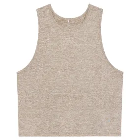 ACTIONWEAR Travertine Melange Heather Crop Muscle Tee