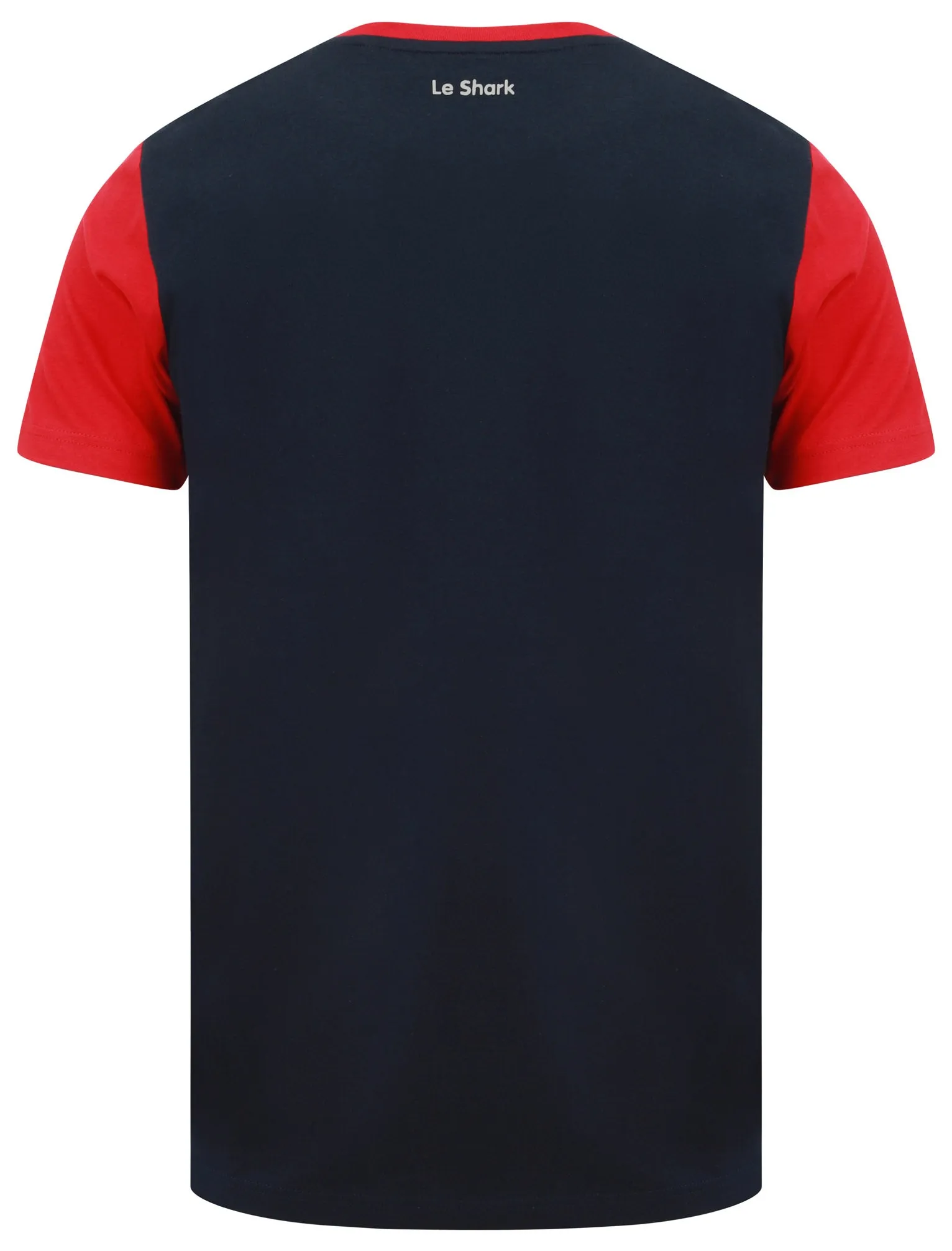 Adon Colour Block Panel Cotton Jersey T-Shirt in Scarlet Sage - Le Shark