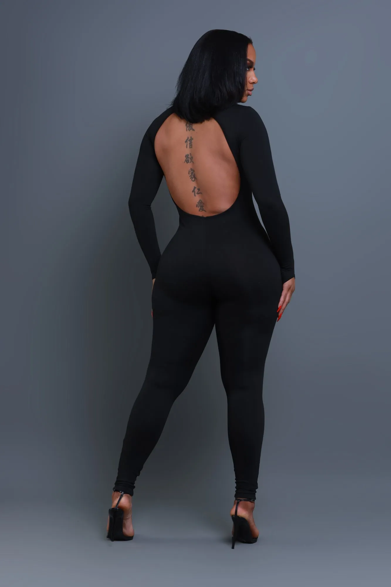 After Hours Open Back Jumpsuit - Black