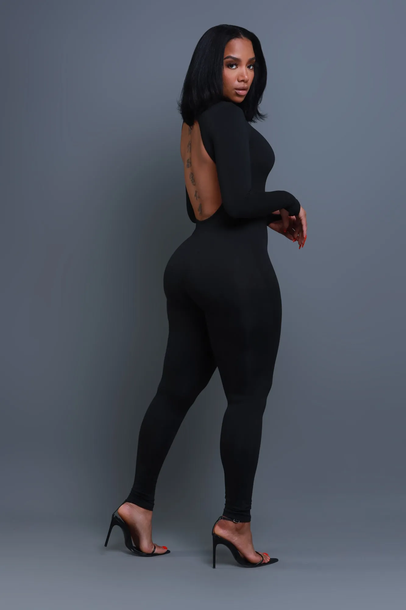 After Hours Open Back Jumpsuit - Black