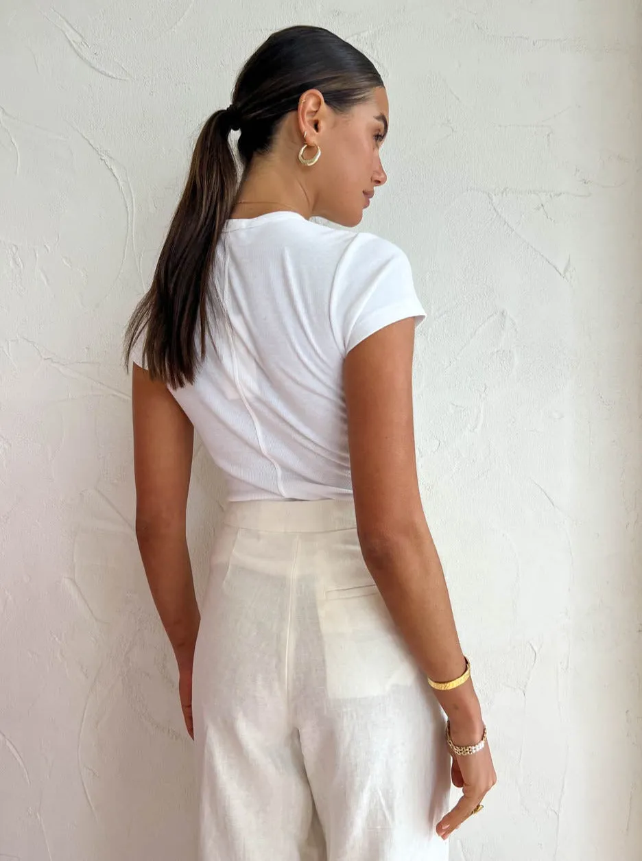 Assembly Label Renn Organise Rib Tee in White