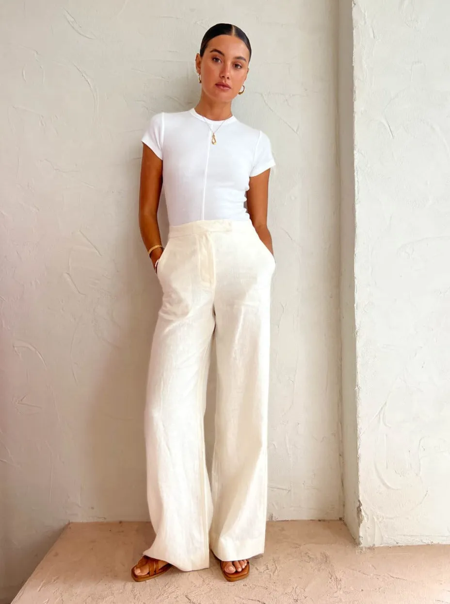 Assembly Label Renn Organise Rib Tee in White