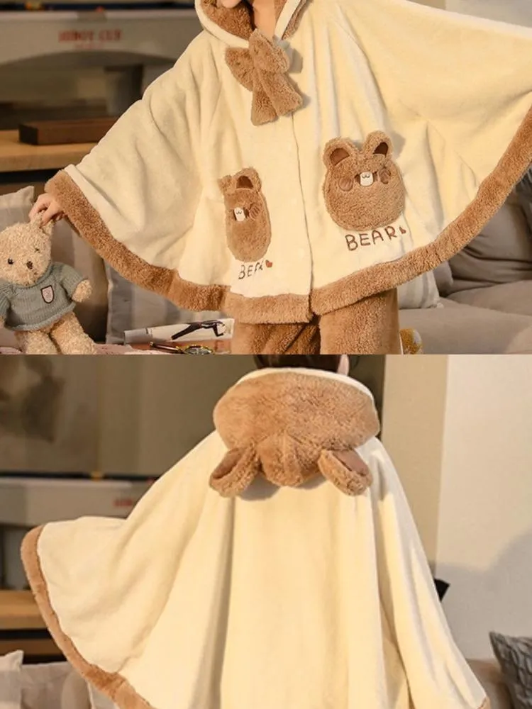 Brown Bear Cozy Dreamy Winter Flannel Pajama Set
