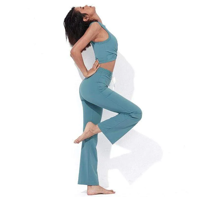 Caper Flared Fitness Bottoms & Workout Top