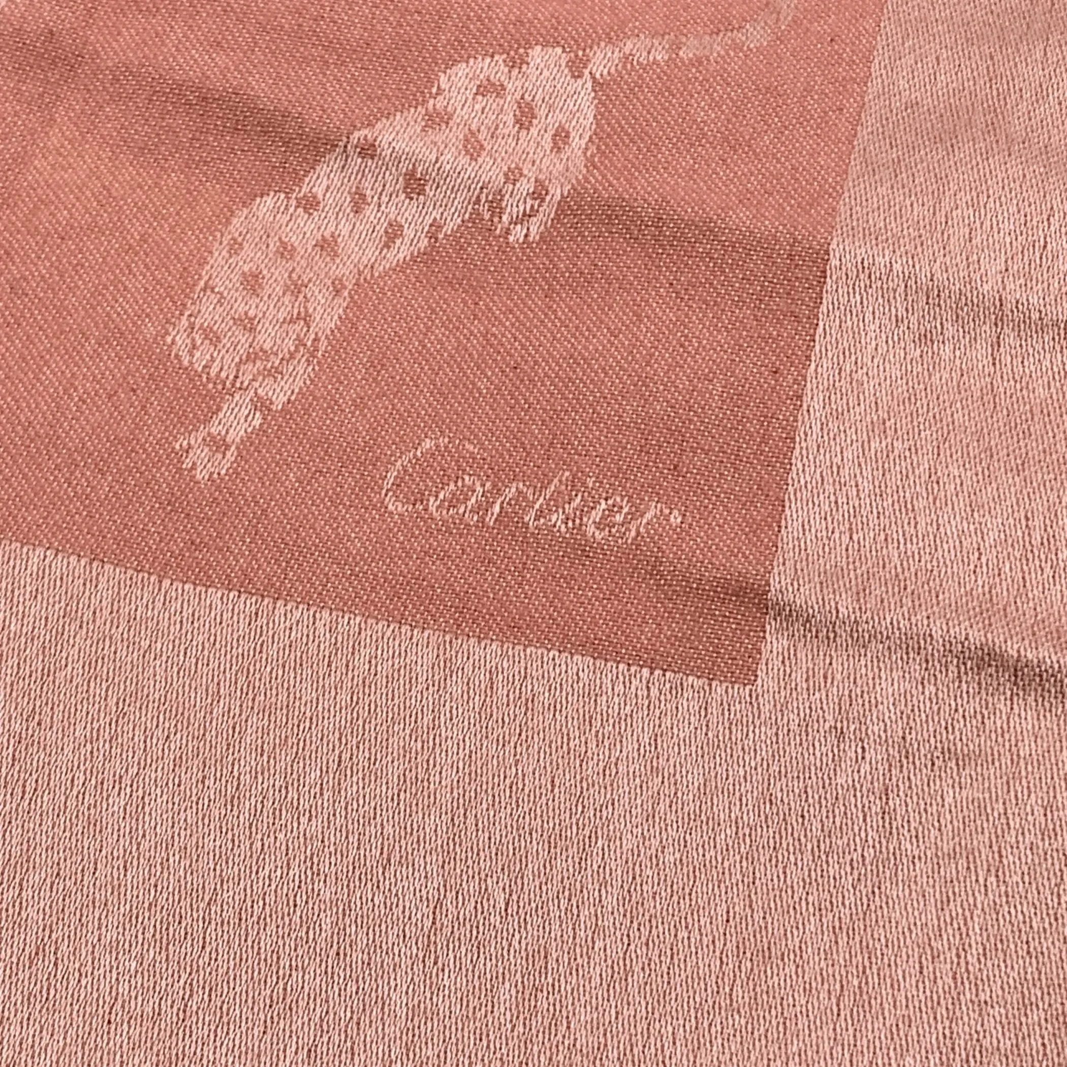 Cartier Paris Vintage Pink Cashmere and Silk Stole Shawl Scarf