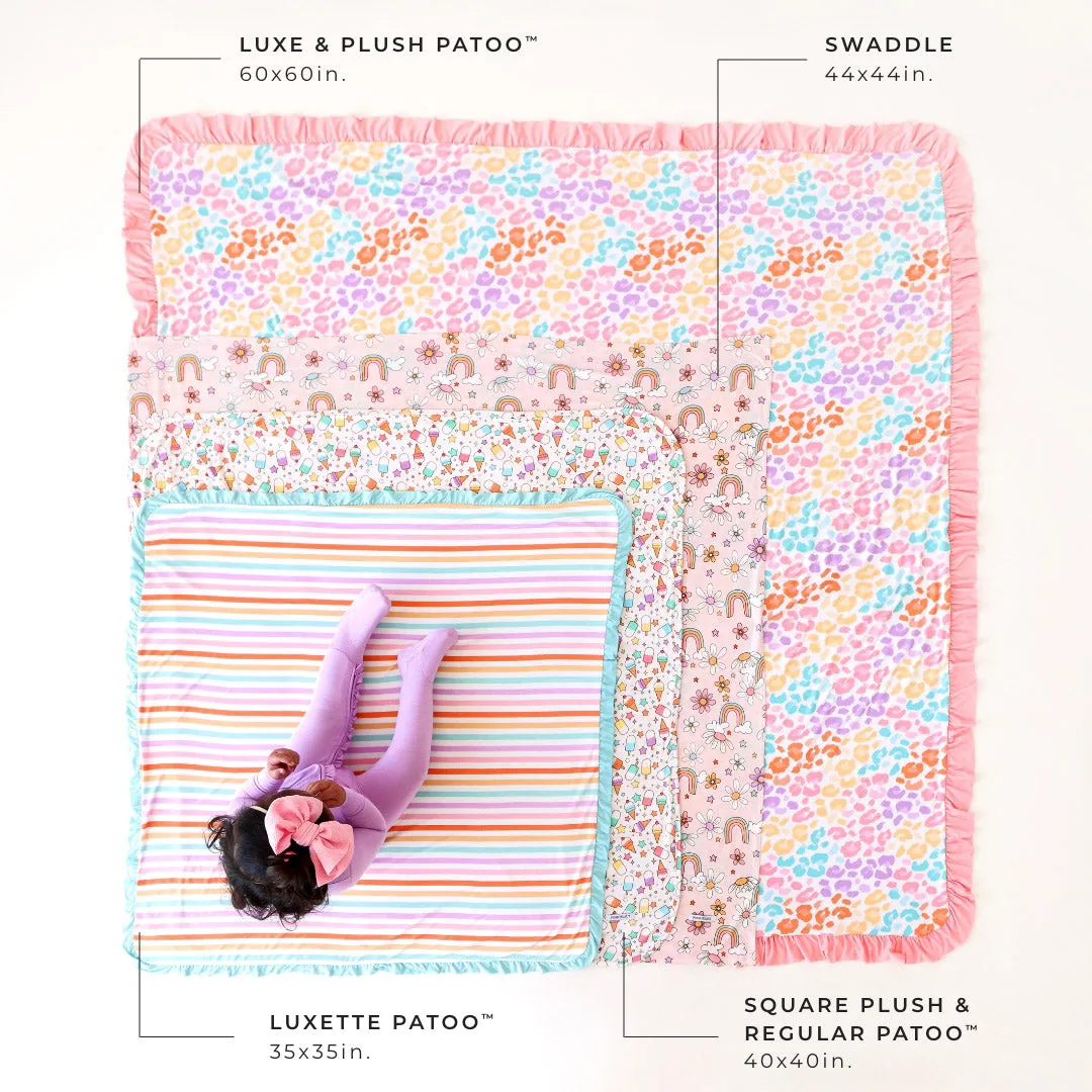 Charlotte Anne & Spring Dusk Blue Reversible Quilted Patoo® Blanket