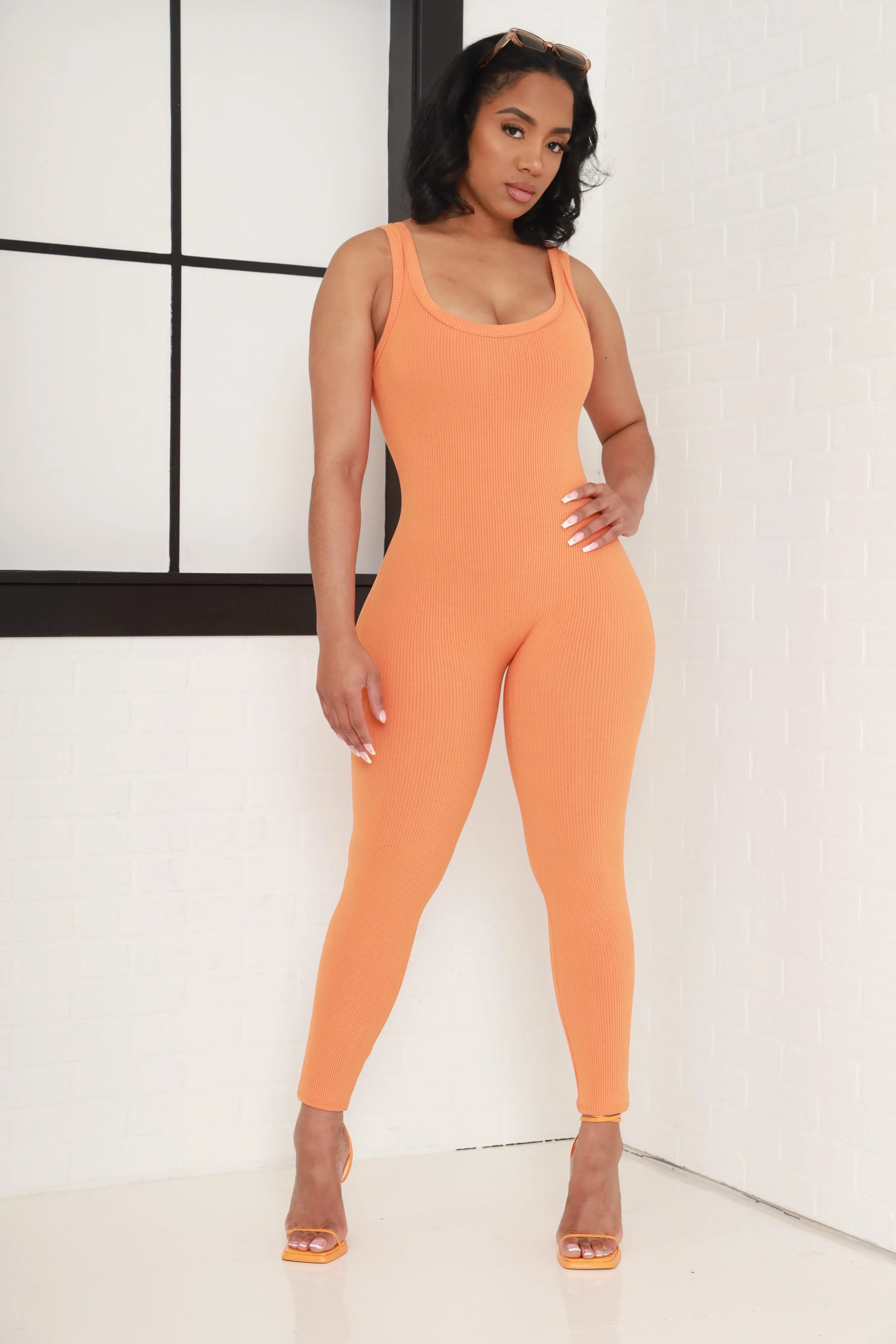 Cover Me Cellulite Deleter Sleeveless Jumpsuit - Orange