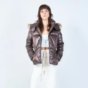 Cropped puffer jacket with hood wholesale