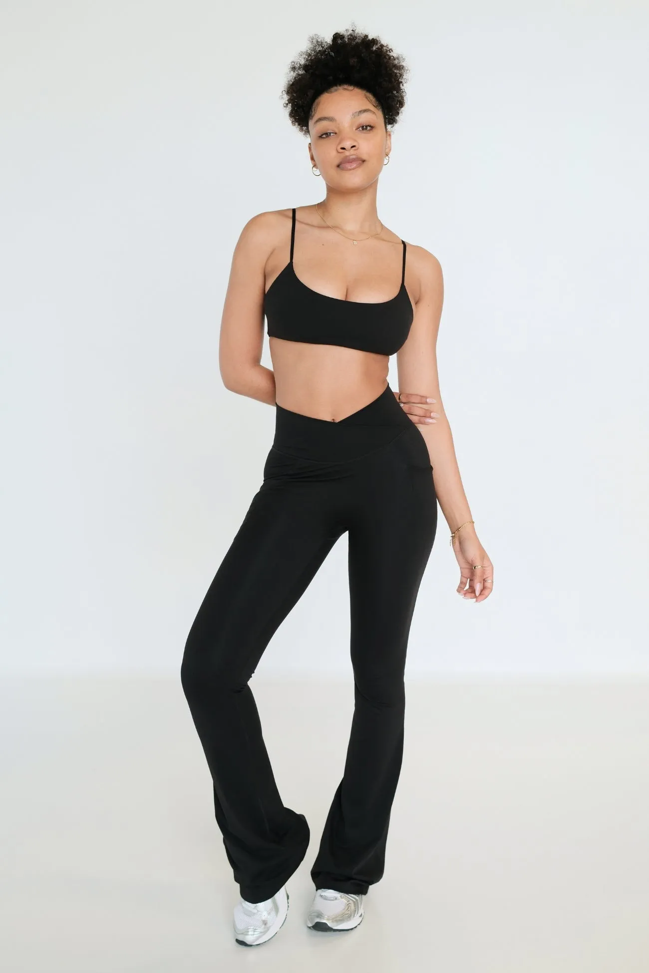 Cross Over Flare Pocket (Extra Tall) Leggings - Black
