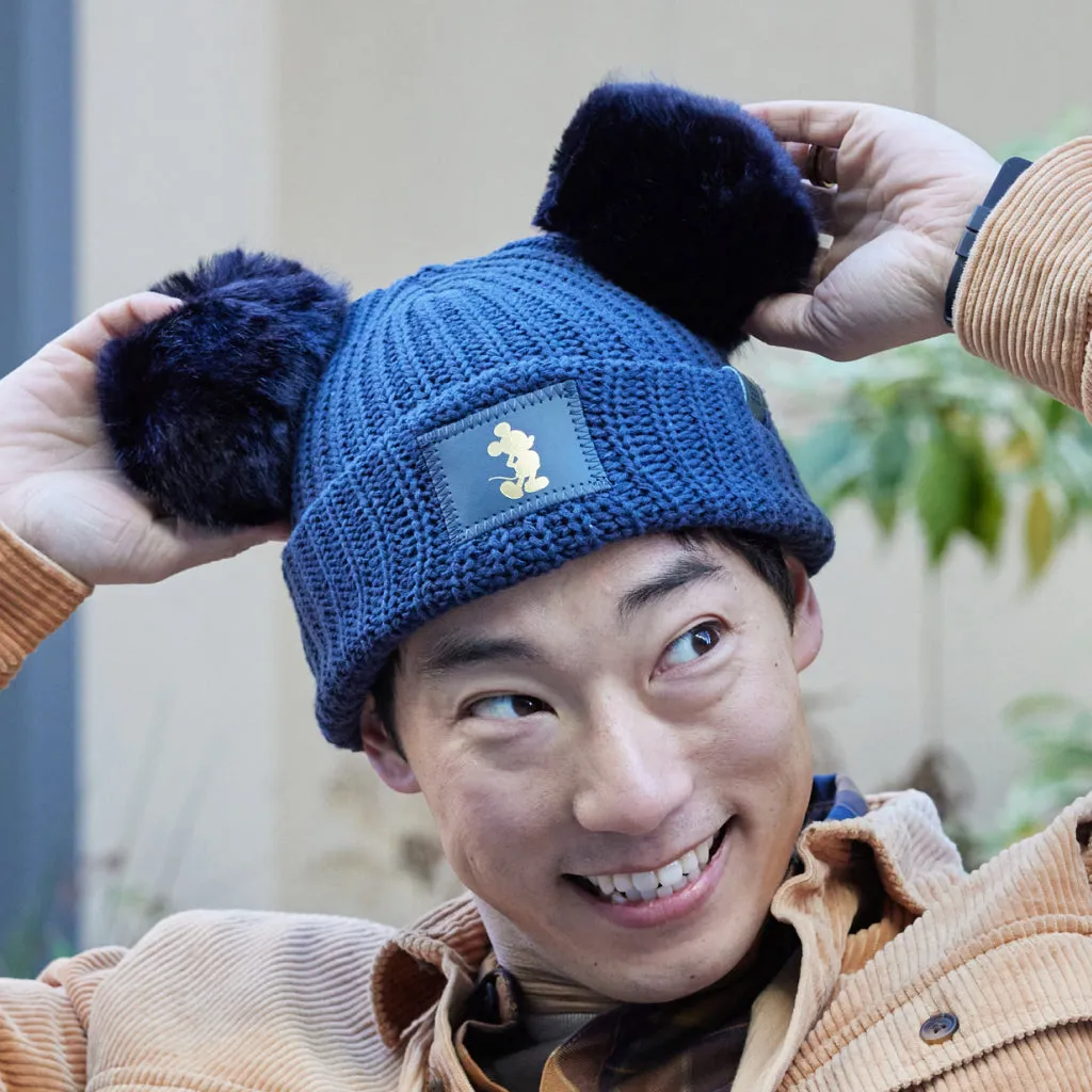 Disney's Mickey Mouse Navy Double Pom Beanie