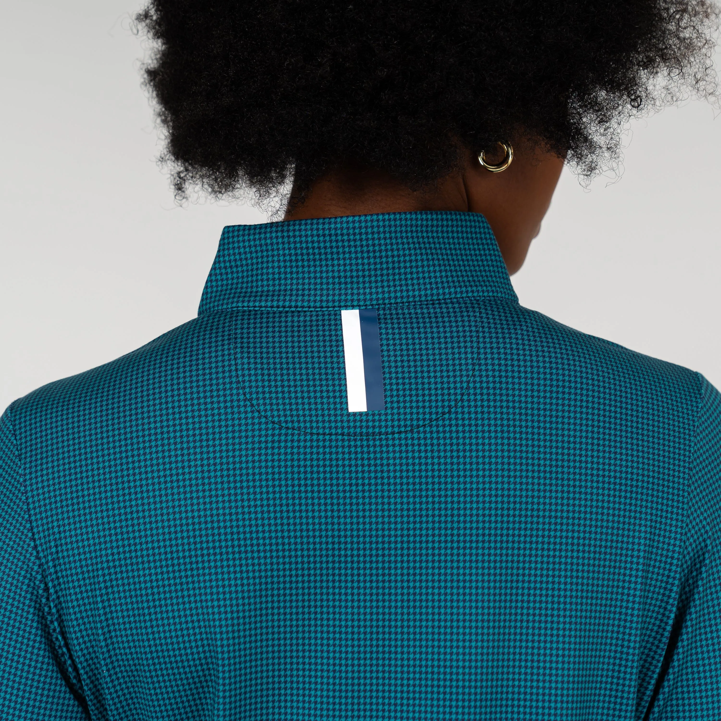 Dogstooth Houndstooth Performance Q-Zip | The Dogstooth Houndstooth - Clover Green/Admiral Navy