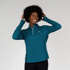Dogstooth Houndstooth Performance Q-Zip | The Dogstooth Houndstooth - Clover Green/Admiral Navy