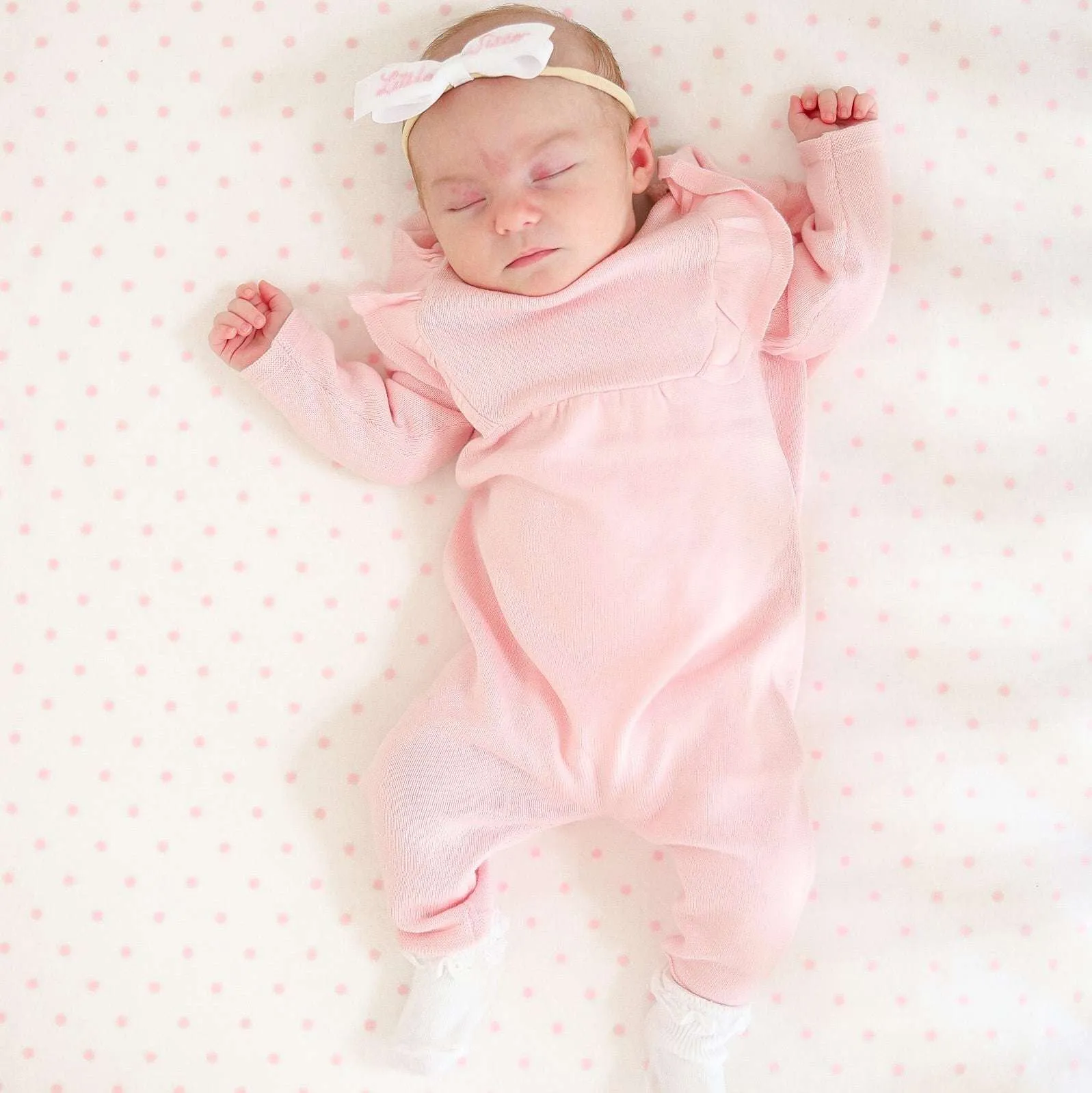 Double Ruffle Sweater Romper_Pink