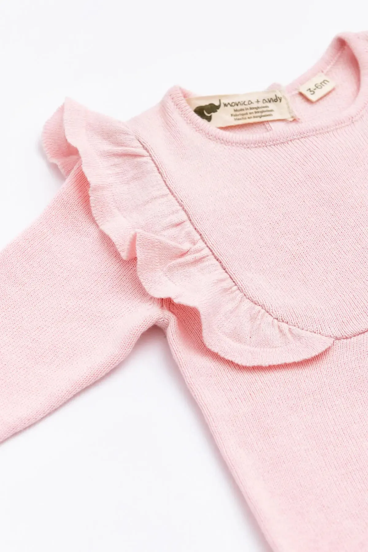 Double Ruffle Sweater Romper_Pink
