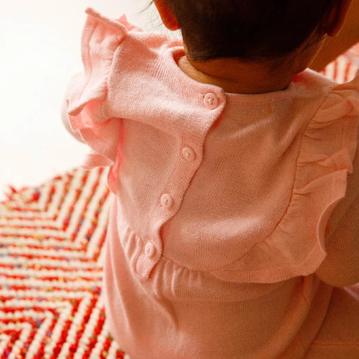 Double Ruffle Sweater Romper_Pink