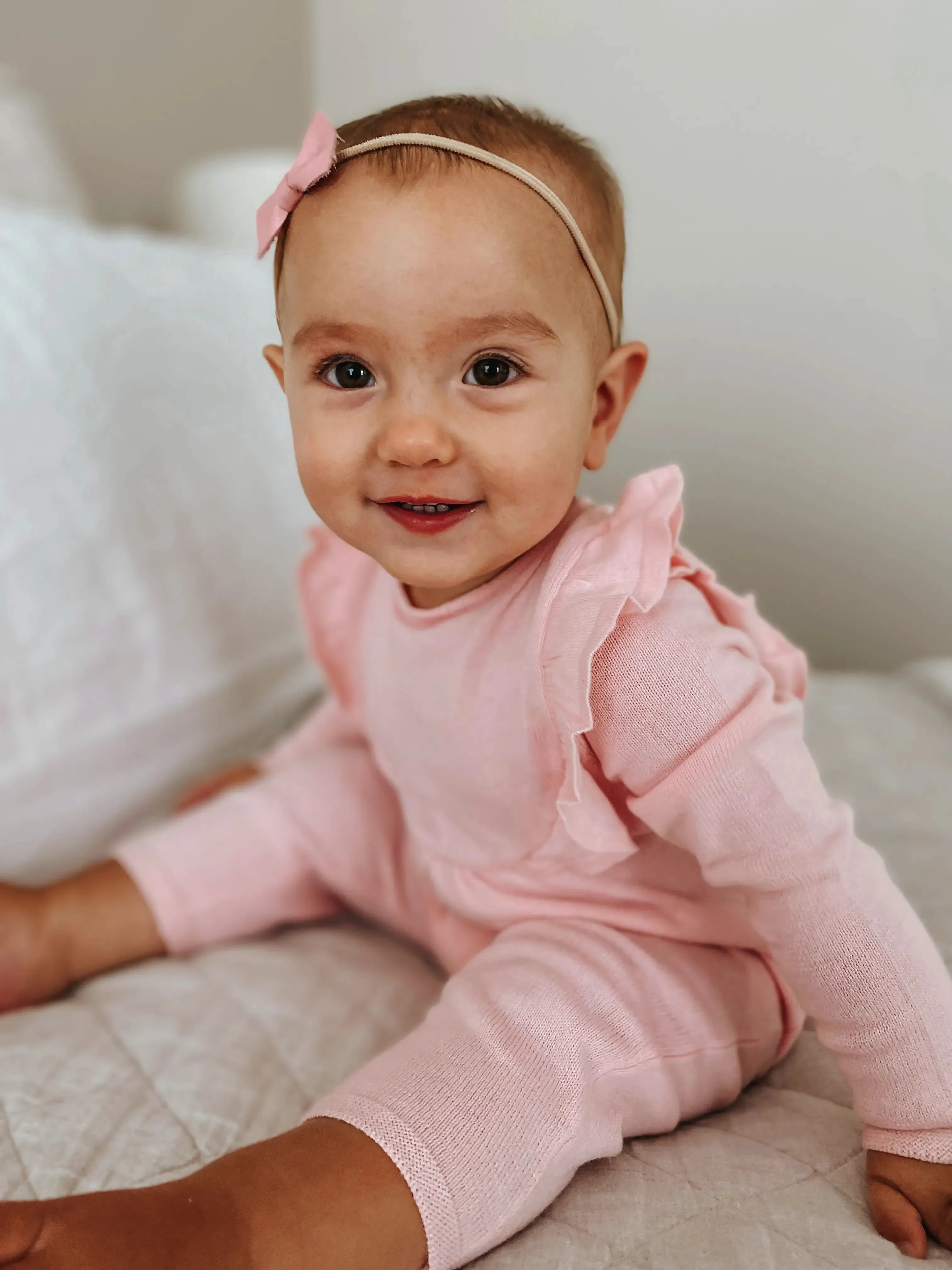 Double Ruffle Sweater Romper_Pink