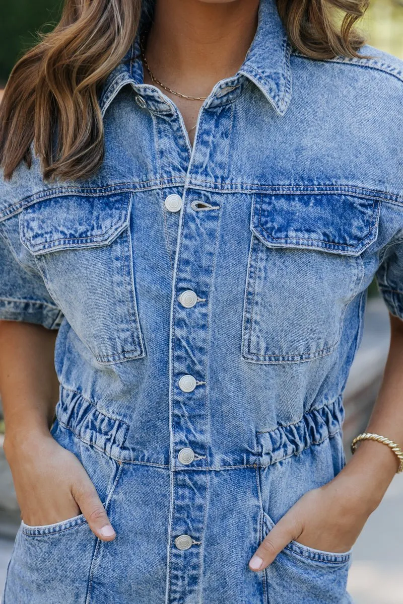 Free People Marci Cuffed Romper - FINAL SALE