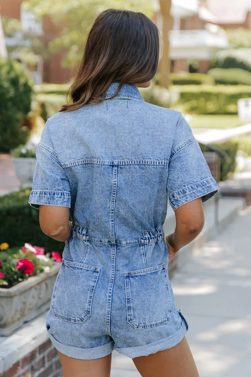 Free People Marci Cuffed Romper - FINAL SALE