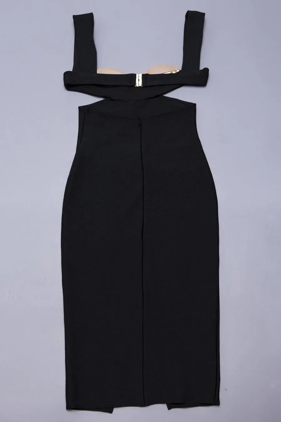 Honey Couture CARLA Designer Black Cut Out Bandage Dress