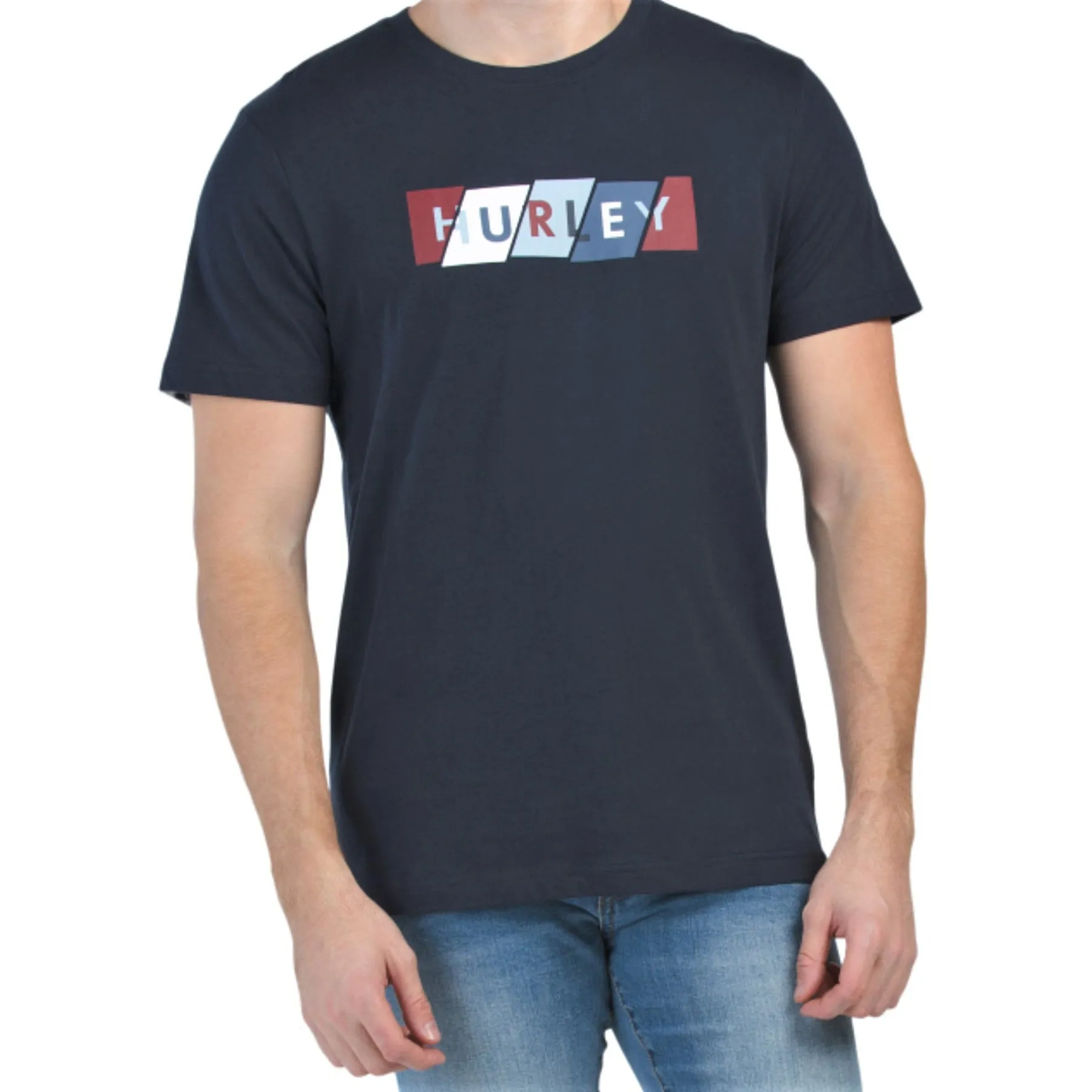 HURLEY Color Block Logo Cotton Jersey T-Shirt