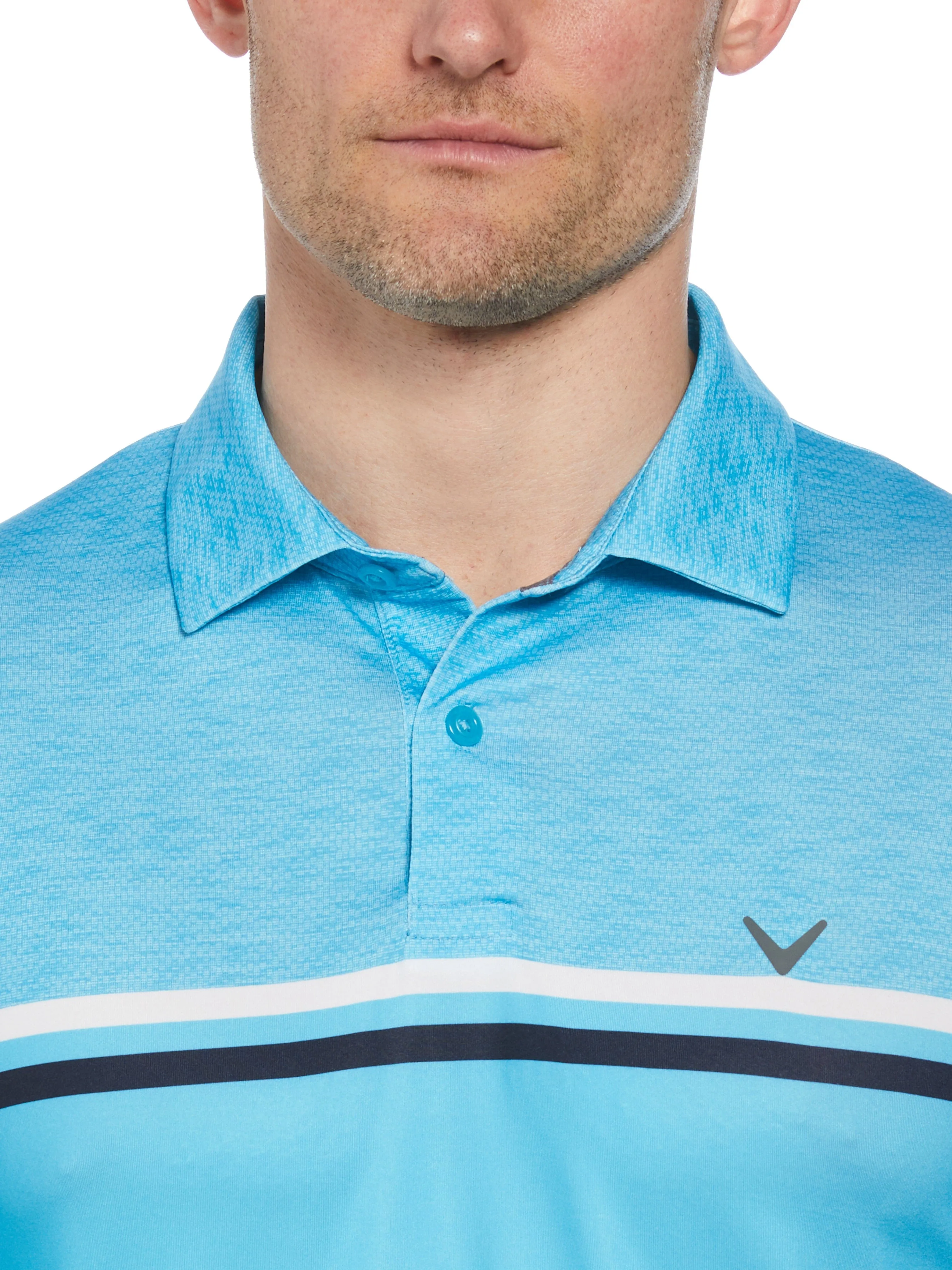 Men's Short Sleeve Engineered Printed Block Polo Shirt