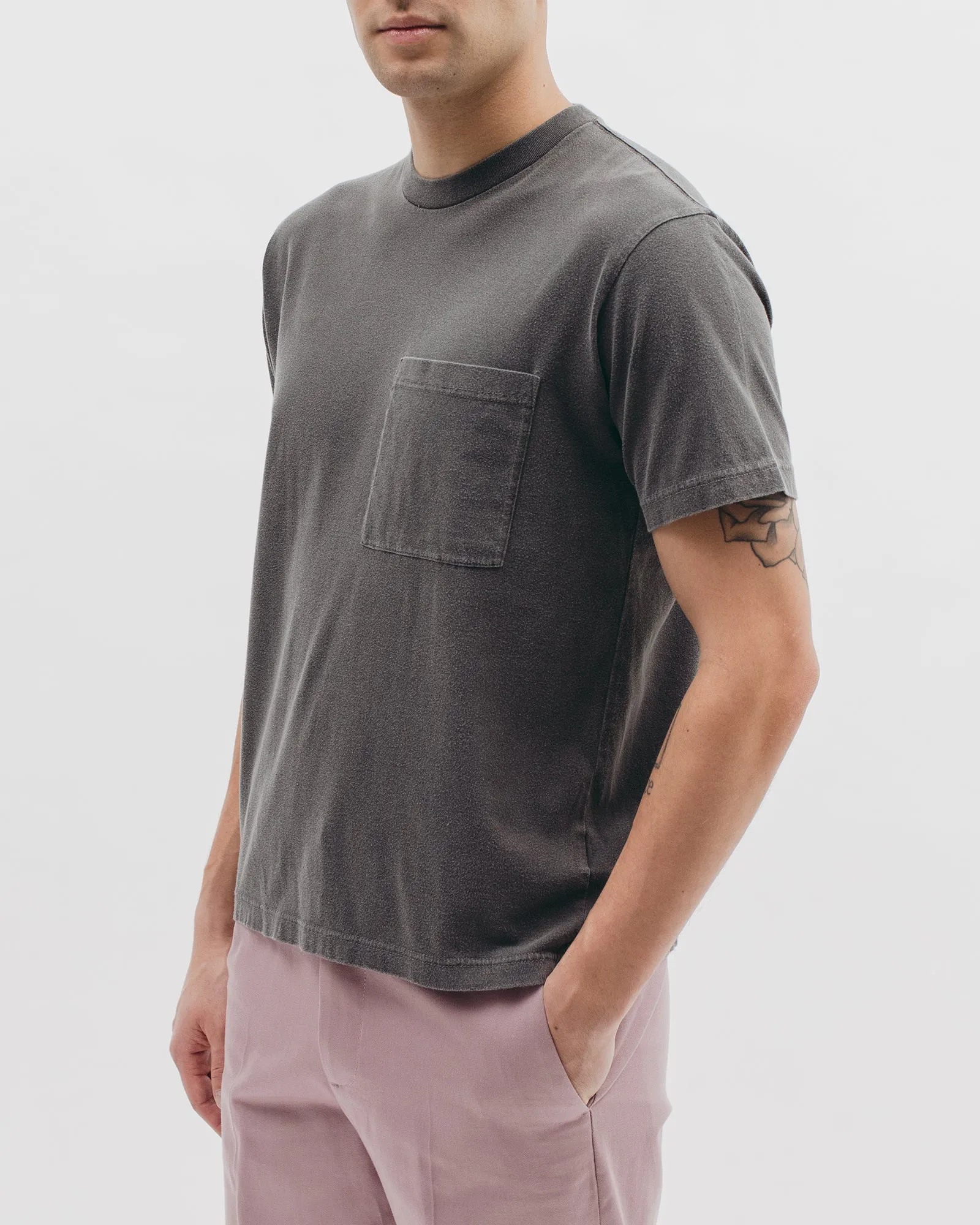 Natural Dyed Block S/S Jersey - Charcoal