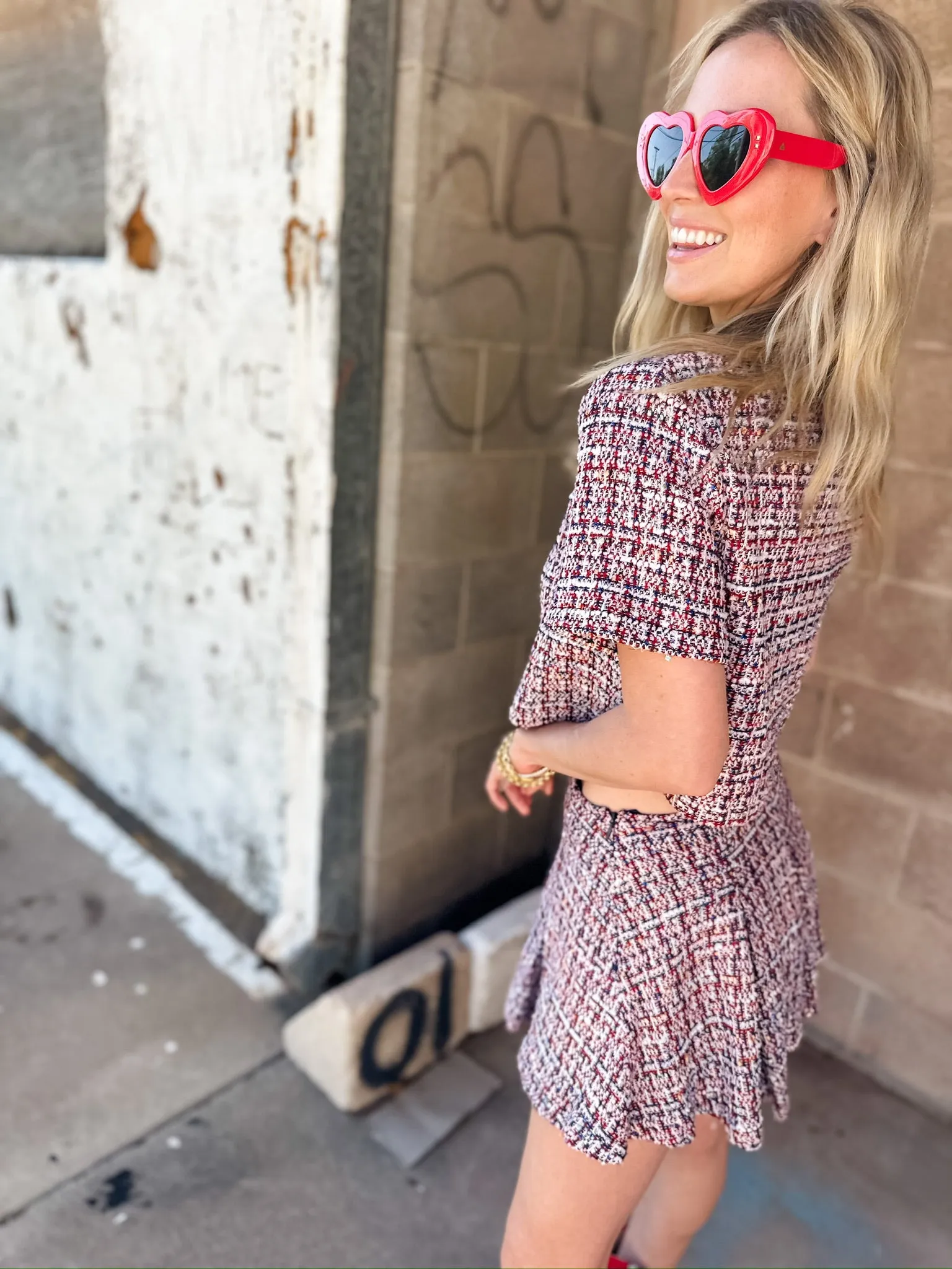 Nina Top | Navy Rainbow Tweed | FINAL SALE