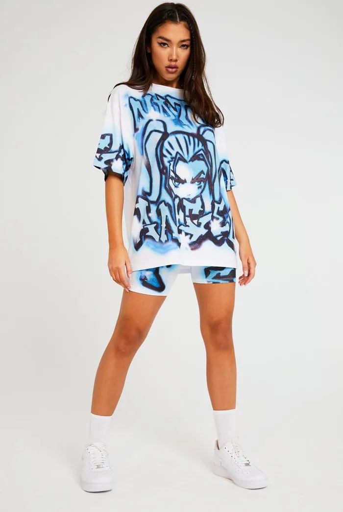 Not ur Angel Graffiti Print T-shirt