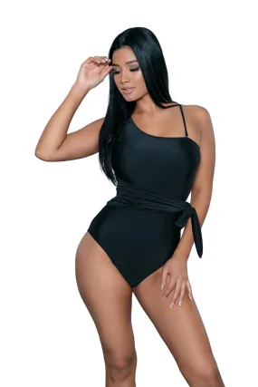 Off Shoulder Seduction Black Swimsuit