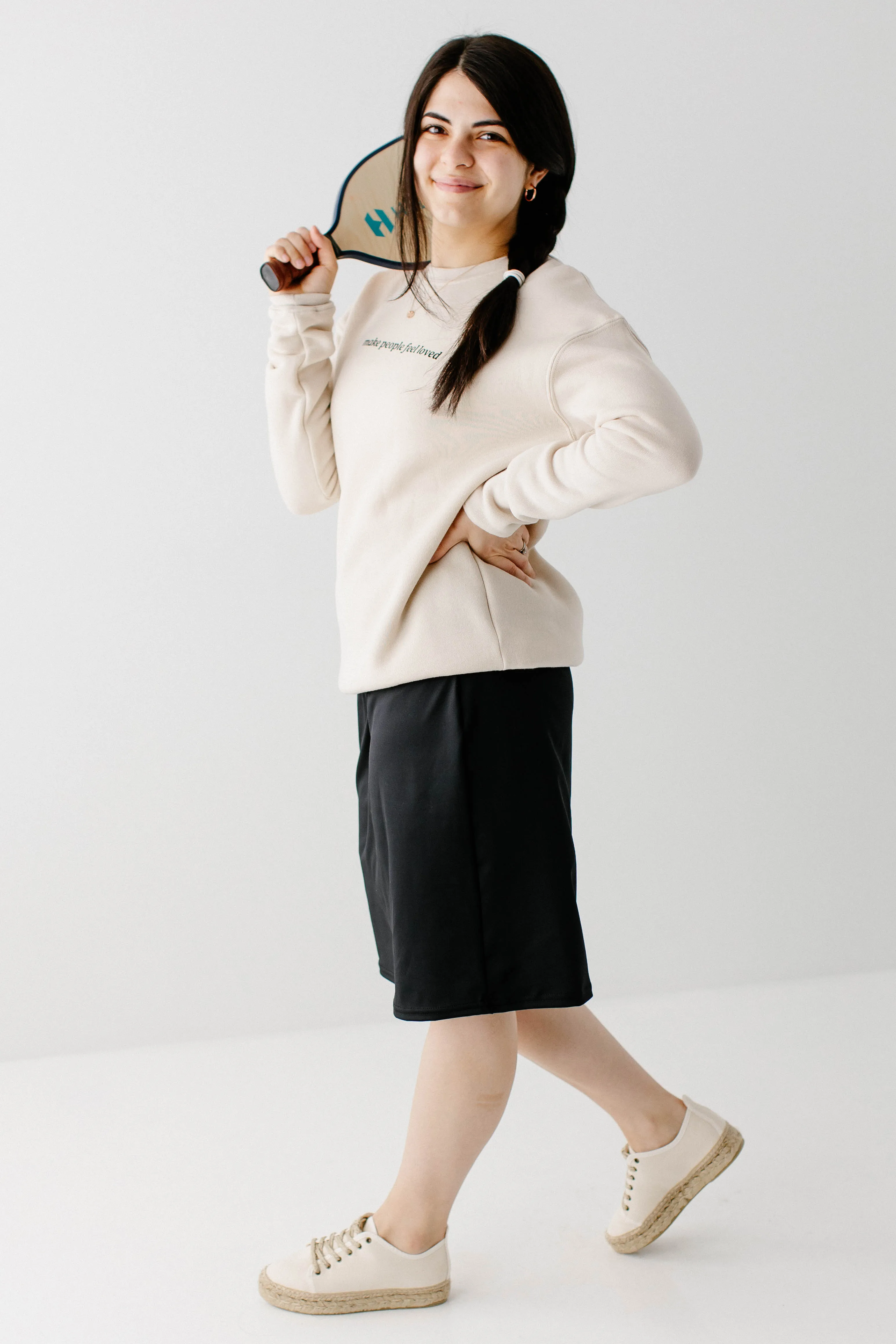 Plus Modest Athletic Knee Length Skort with Stripe FINAL SALE