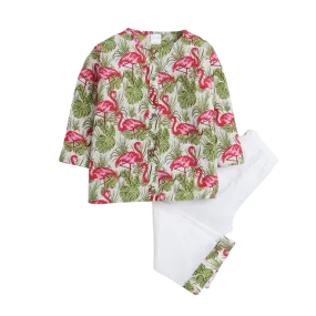 Polka Tots Kurta Pyjama Set Swan Print - White
