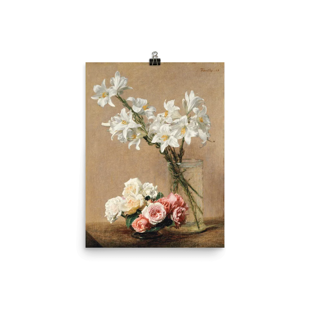"Roses and Lilies" Art Print