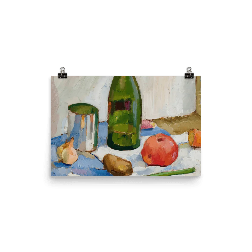 "Still life with a green bottle" Art Print