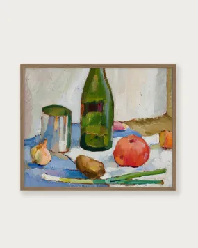 "Still life with a green bottle" Art Print