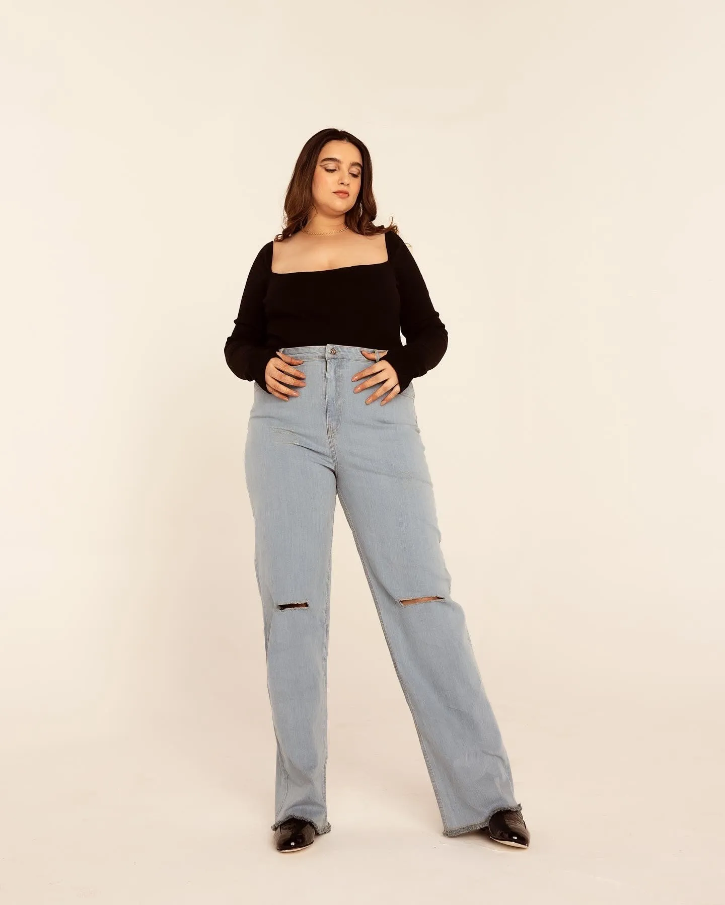Rowena Black Rib Tie-Back Bodysuit