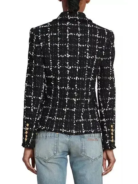Women’s Check Tweed 6-Button Jacket