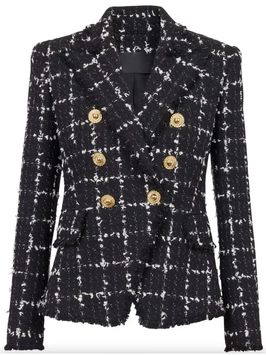 Women’s Check Tweed 6-Button Jacket