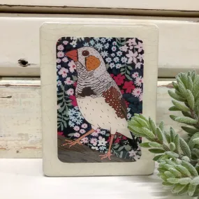 Woodblock Art - Zebra Finch | Lost and Found Art Co