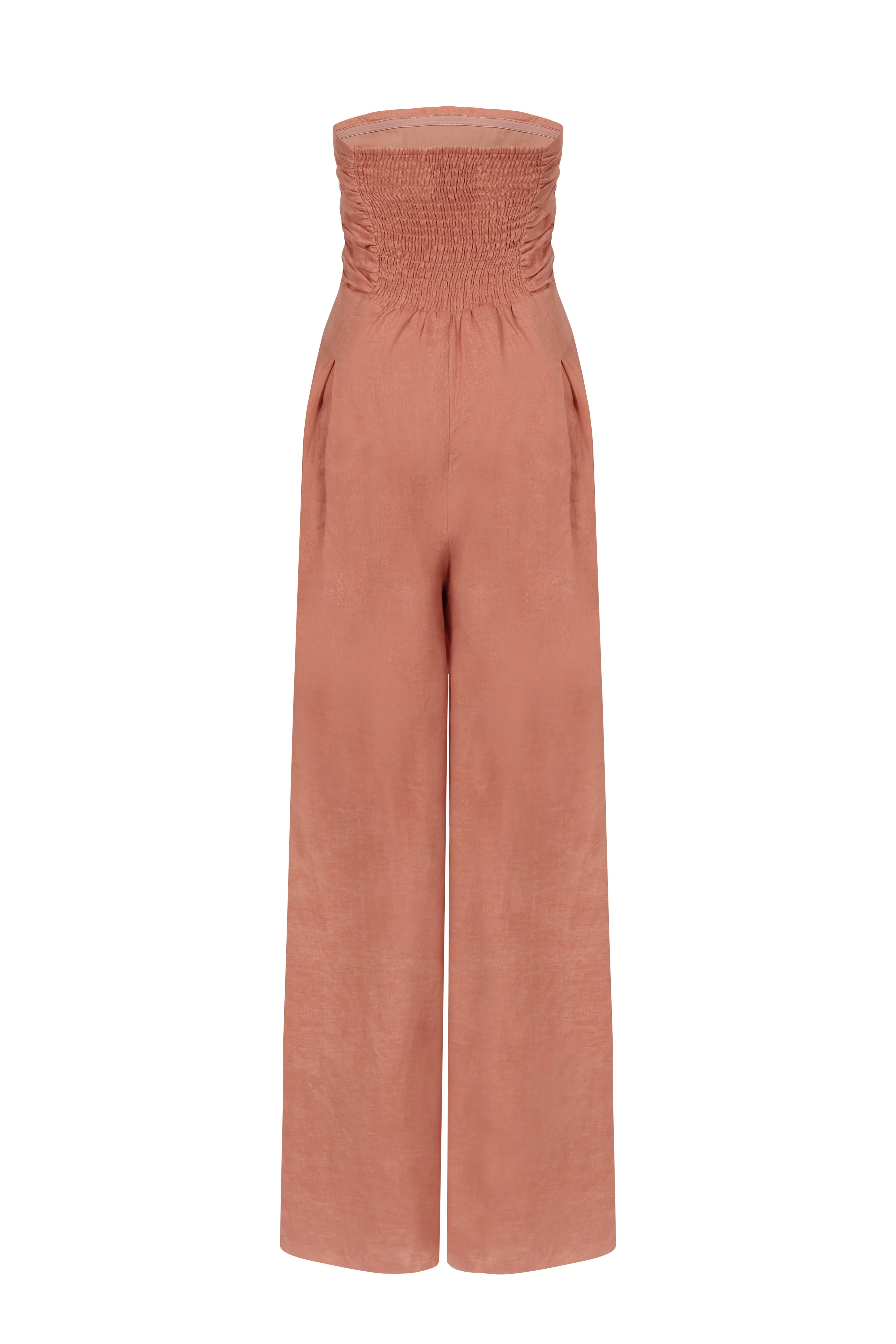 'Yves Uro’ Gathered Jumpsuit - Blush